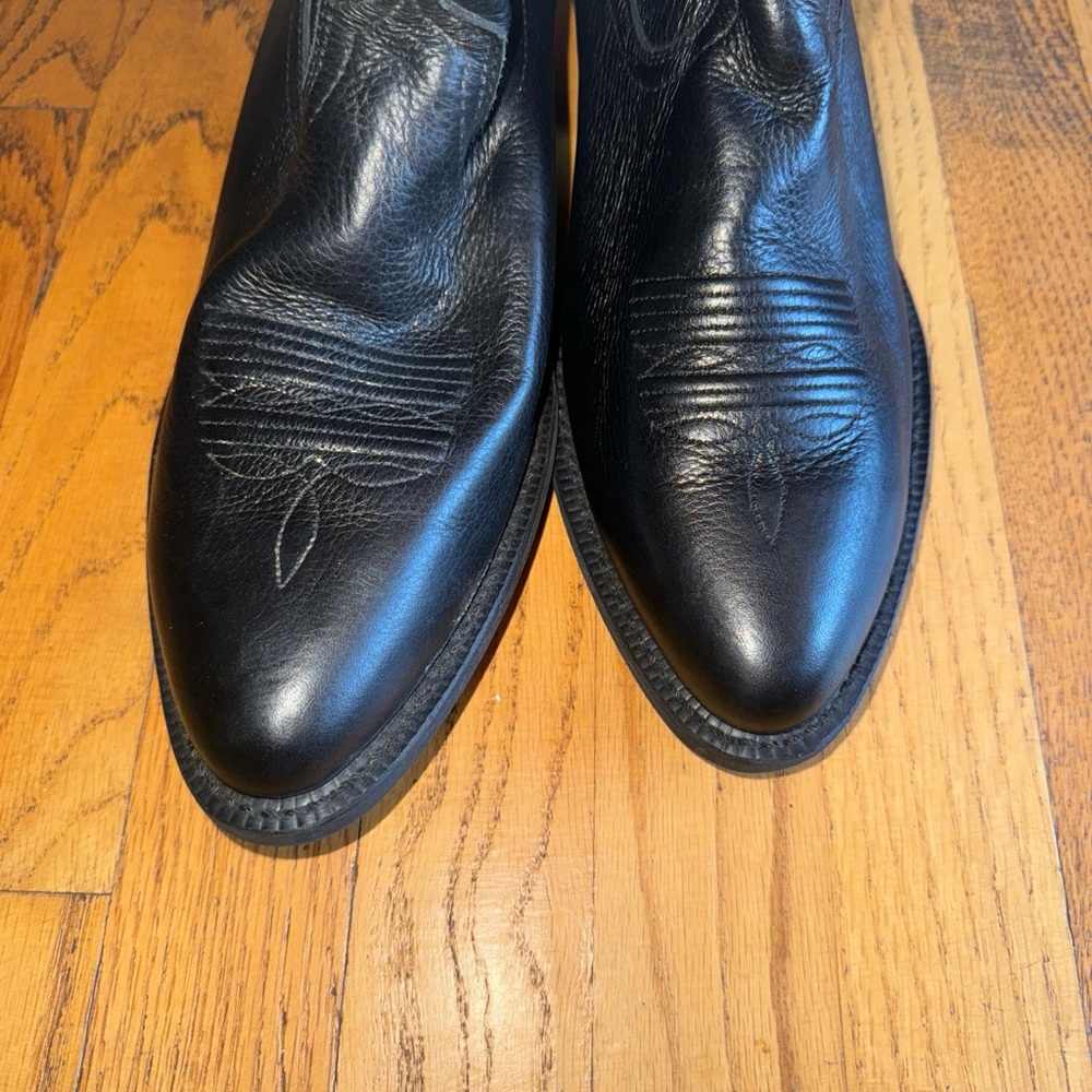 Ariat Heritage R Toe Western Boots Men's Sz 10.5D Deertan Black Leather 10002218 - Picture 5 of 11